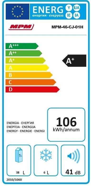 Šaldytuvas MPM MPM-46-CJ-01/H, Baltos spalvos