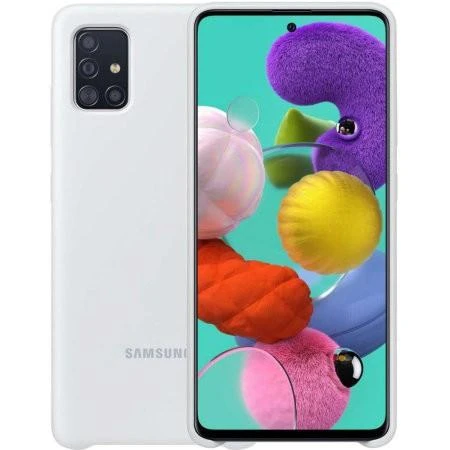 PA515TWE Silikoninis dėklas skirtas Samsung Galaxy A51 (Baltas)