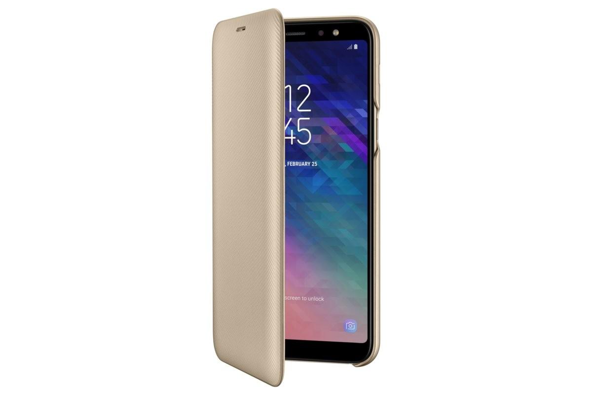 Samsung Galaxy A6+ (2018) dėklas - piniginė (Auksinis) WA605CFE