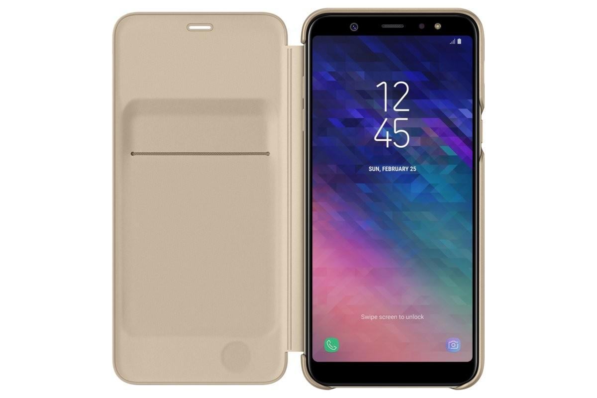 Samsung Galaxy A6+ (2018) dėklas - piniginė (Auksinis) WA605CFE