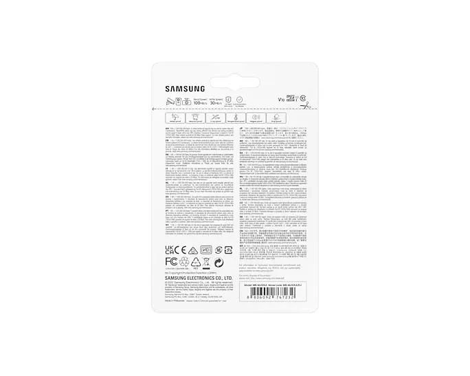 Samsung PRO Endurance 32GB microSD pakuotės nugarėlė