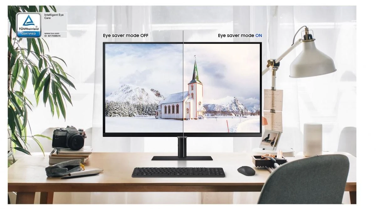 Monitorius „Samsung S32A600“ 32 colių berėmis ekranas, 16:9, 2560x1440, VA, 4 ms, HDR10, HAS / Pasukamas / Pakreipiamas, 130 mm, HDMI / DP, USB3.0 šakotuvas, VESA 100