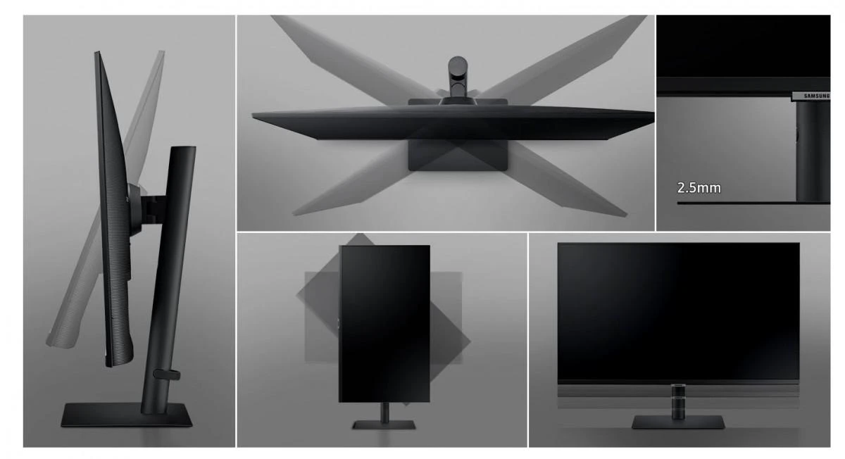 Monitorius „Samsung S32A600“ 32 colių berėmis ekranas, 16:9, 2560x1440, VA, 4 ms, HDR10, HAS / Pasukamas / Pakreipiamas, 130 mm, HDMI / DP, USB3.0 šakotuvas, VESA 100