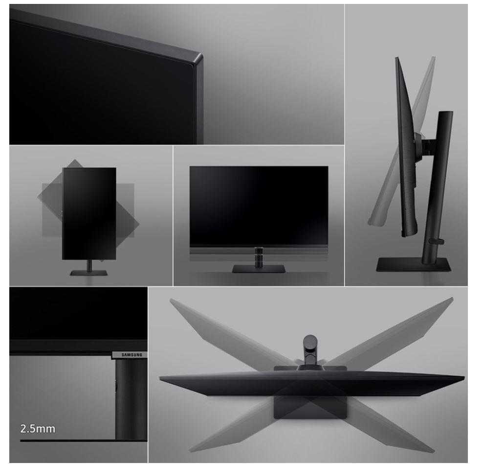 Monitorius SAMSUNG S32A600U 32inch Bezelless 16:9 2560x1440 VA 4ms HDR10 HAS/Swivel/Pivot/Tilt 130mm HDMI/DP/USB-C 90W LAN USB3-HUB VESA 100