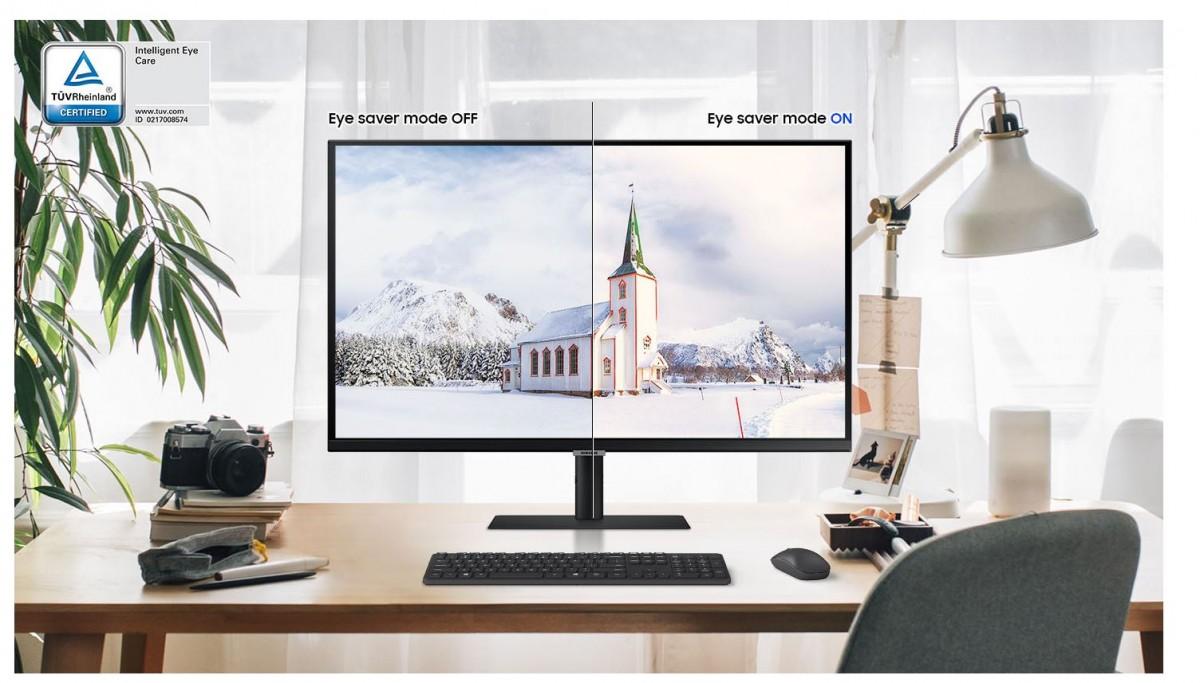 Monitorius SAMSUNG S32A600U 32inch Bezelless 16:9 2560x1440 VA 4ms HDR10 HAS/Swivel/Pivot/Tilt 130mm HDMI/DP/USB-C 90W LAN USB3-HUB VESA 100