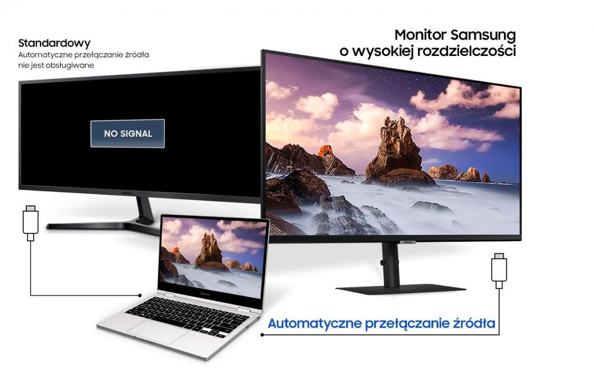 Monitorius SAMSUNG S32A600U 32inch Bezelless 16:9 2560x1440 VA 4ms HDR10 HAS/Swivel/Pivot/Tilt 130mm HDMI/DP/USB-C 90W LAN USB3-HUB VESA 100