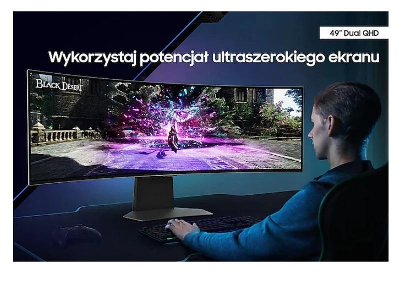 Samsung | Odyssey OLED G9 G95SC Monitorius | LS49CG950SUXDU | 49 " | QHD | 32:9 | 240 Hz | 0.03 ms | 5120 x 1440 | 250 cd/m² | HDMI jungtys quantity 1 | Sidabrinis