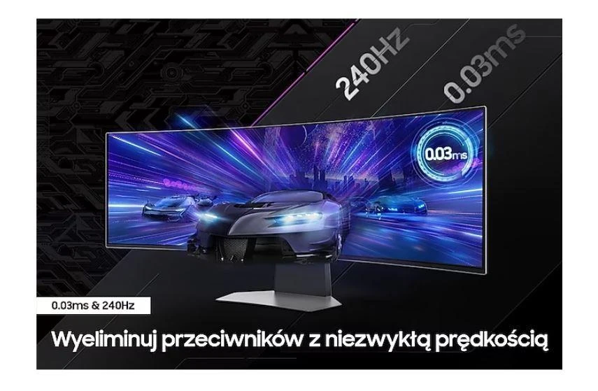 Samsung | Odyssey OLED G9 G95SC Monitorius | LS49CG950SUXDU | 49 " | QHD | 32:9 | 240 Hz | 0.03 ms | 5120 x 1440 | 250 cd/m² | HDMI jungtys quantity 1 | Sidabrinis