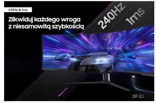 Monitorius Samsung | Odyssey Neo G9 G95NC curved screen | LS57CG952NUXEN | 57 " | VA | Double UHD | 32:9 | 240 Hz | 1 ms | 2160 pikselių | 350 cd/m² | HDMI jungtys quantity 3 | Baltas | Garantija 24 mėn.