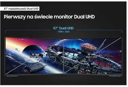 Monitorius Samsung | Odyssey Neo G9 G95NC curved screen | LS57CG952NUXEN | 57 " | VA | Double UHD | 32:9 | 240 Hz | 1 ms | 2160 pikselių | 350 cd/m² | HDMI jungtys quantity 3 | Baltas | Garantija 24 mėn.