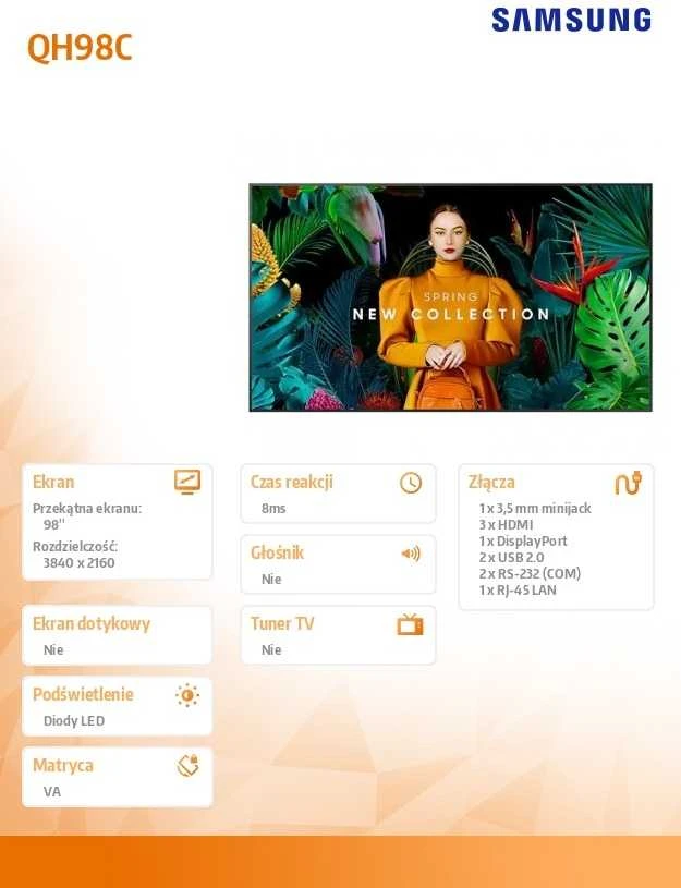 Monitorius Samsung QH98C (LH98QHCEBGCXEN)
