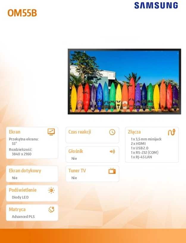 Monitorius SAMSUNG 55" OM55B UHD 3000 NITS 24/7 HIGH BRIGHTNESS SOC WIFI