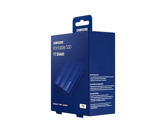 Išorinis kietasis diskas SSD SAMSUNG T7/1TB/USB 3.2/Rašymo greitis 1000 MB/sek/Skaitymo greitis 1050 MB/sek/MU-PE1T0R/EU