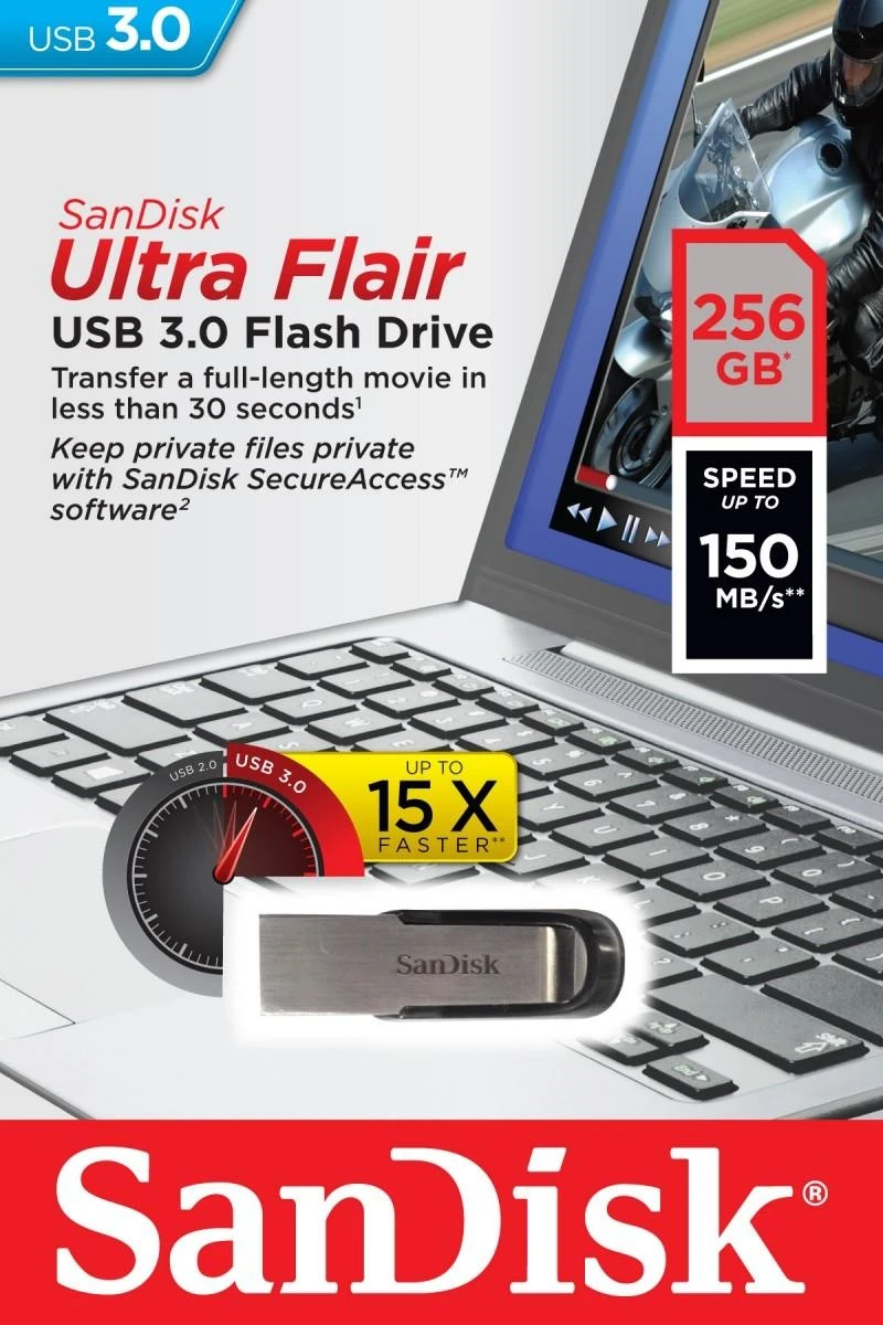 USB laikmena SanDisk Ultra Flair 256GB USB 3.0