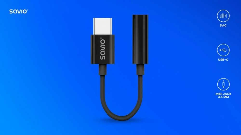 Savio AK-74 USB-C į 3.5mm adapteris su DAC