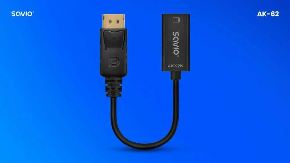 Adapteris Savio DisplayPort (M) v1.2 – HDMI A (F) v1.4, 4K, AK-62