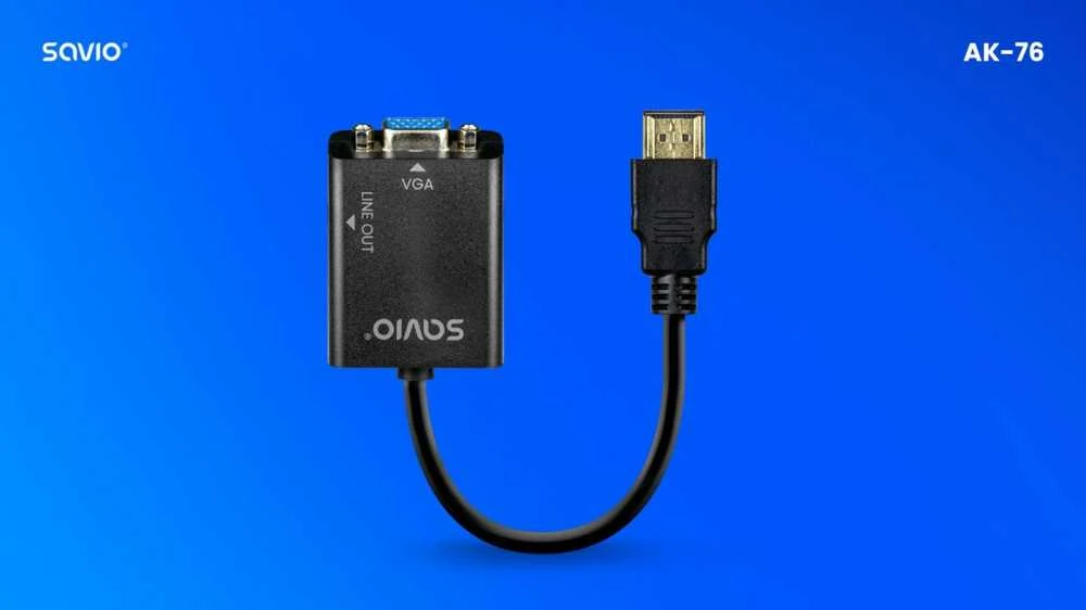 Savio HDMI į VGA adapteris su audio jungtimi