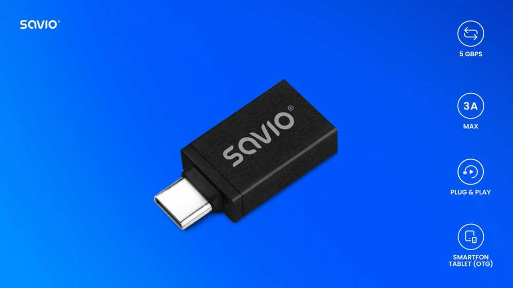 Savio Adapteris USB-A 3.1 (F)-USB-C 3.1 (M) AK-80