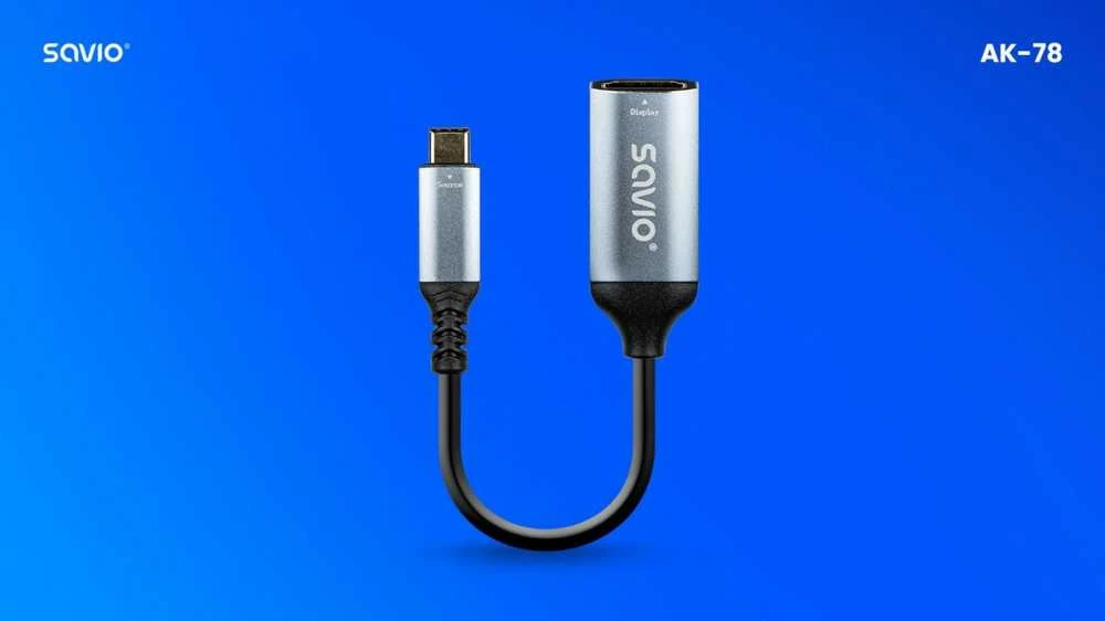 Savio Adapteris USB-C (M) - HDMI (F), 4K, 60Hz, aliuminio, AK-78