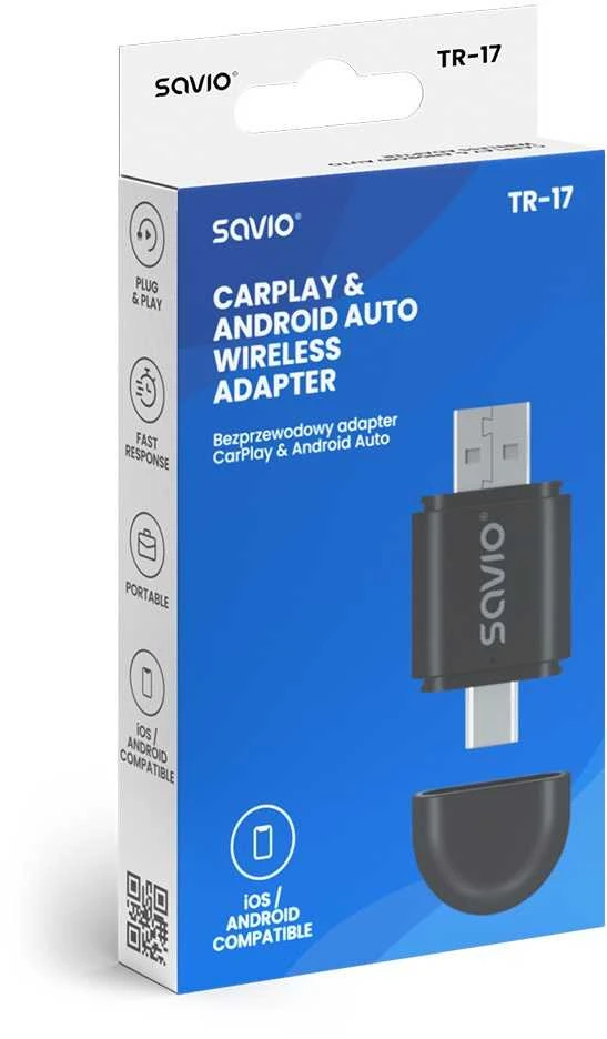 Savio Adapteris belaidis CarPlay & Android Auto TR-17