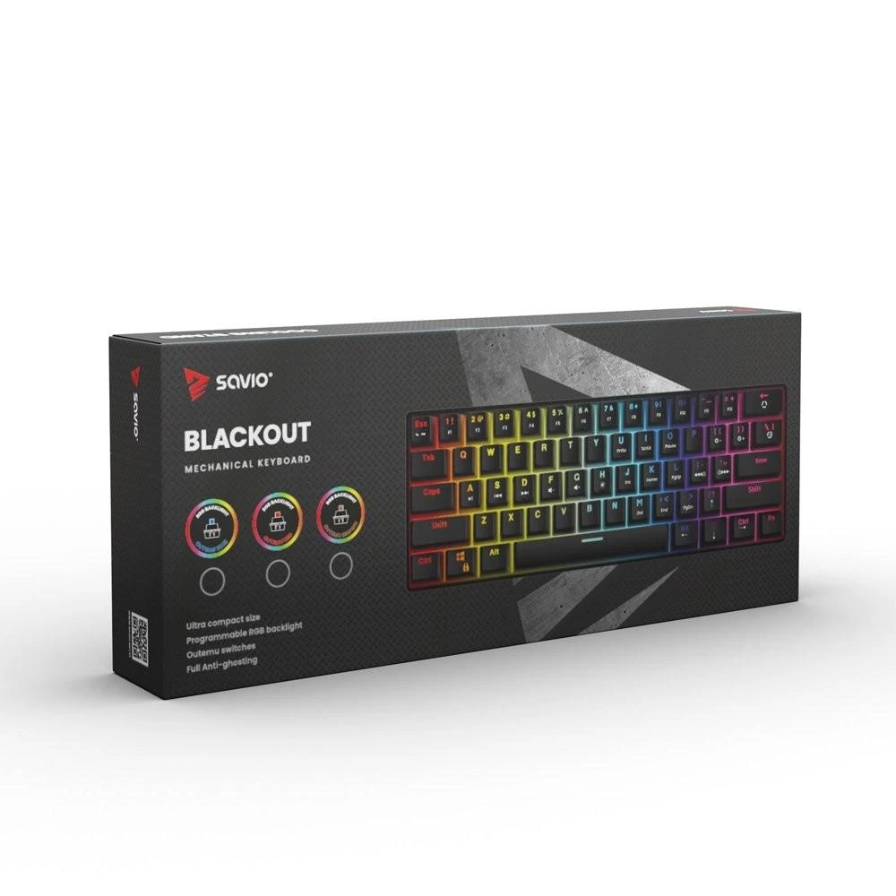 Savio Blackout Outemu Brown mechaninė klaviatūra