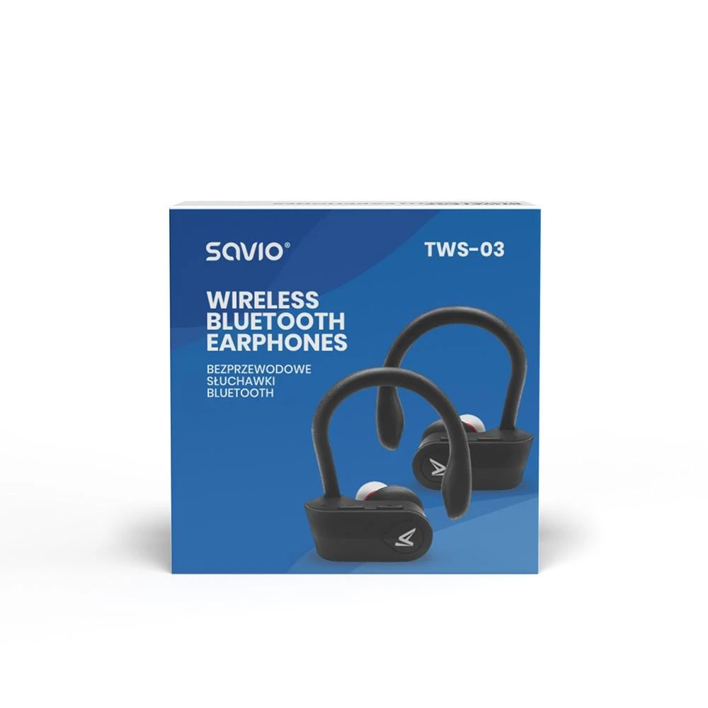 Belaidės Ausinės - Savio TWS-03 Juodos