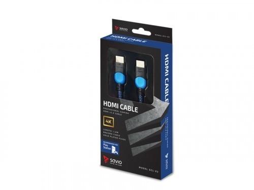 Savio GCL-02 HDMI cable 1.8 m HDMI Type A (Standard) Juodas,Mėlyna