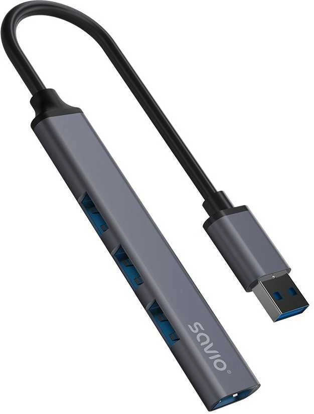 USB adapteriai – Savio AK-70 3 × USB-A 2.0, 1 × USB-A 3.1 Gen 1, 4 viename, 5 Gbps