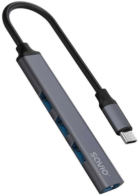 Savio AK-71 USB-C šakotuvas su 4 USB-A prievadais