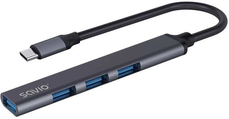 USB adapteriai – Savio AK-71 3 x USB-A 2.0, 1 x USB-A 3.0, 4 viename, 5 Gbps