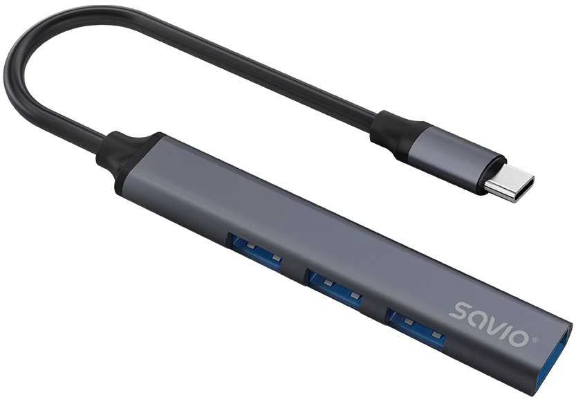 Savio AK-71 USB-C šakotuvas su keturiais USB lizdais