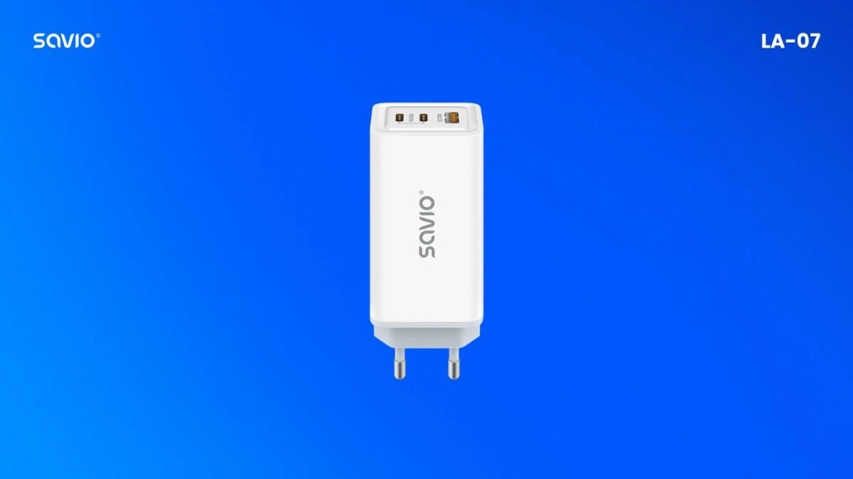 Sieninis Įkroviklis - Savio La-07 65W, USB, QC4.0+, PD 3.0, Baltas