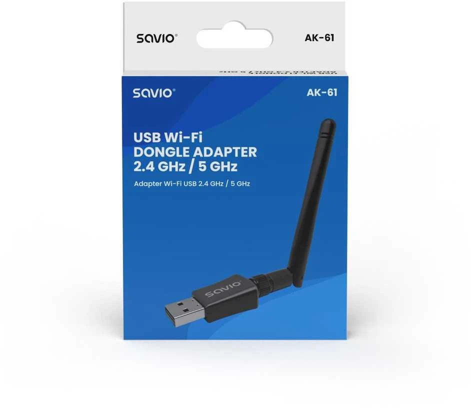 SAVIO AK-61 USB Wi-Fi adapteris pakuotėje