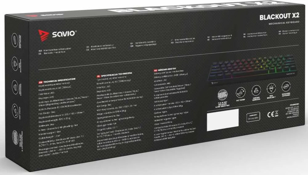 SAVIO BLACKOUT X2 mechaninė klaviatūra OUTEMU ruda, su karšto keitimo funkcija