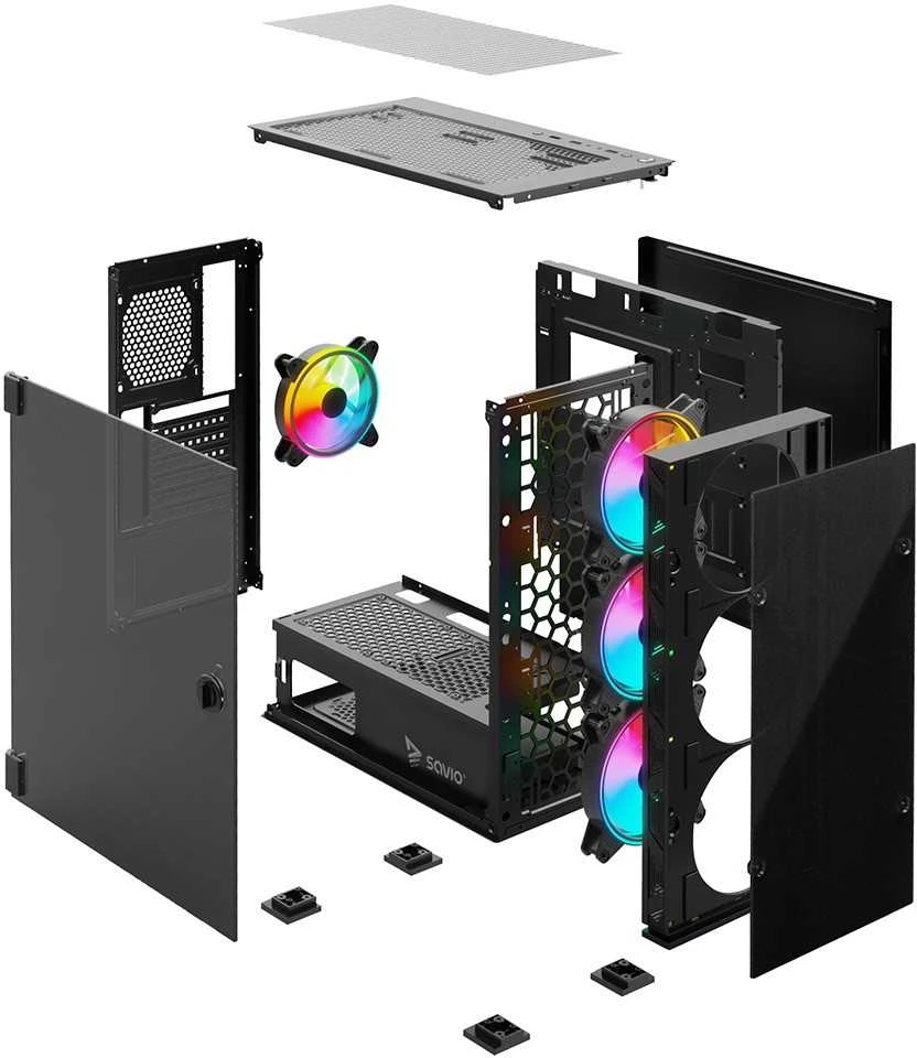 „Savio Prime X1“ ARGB stiklo dėklas (SAVGC-PRIMEX1)