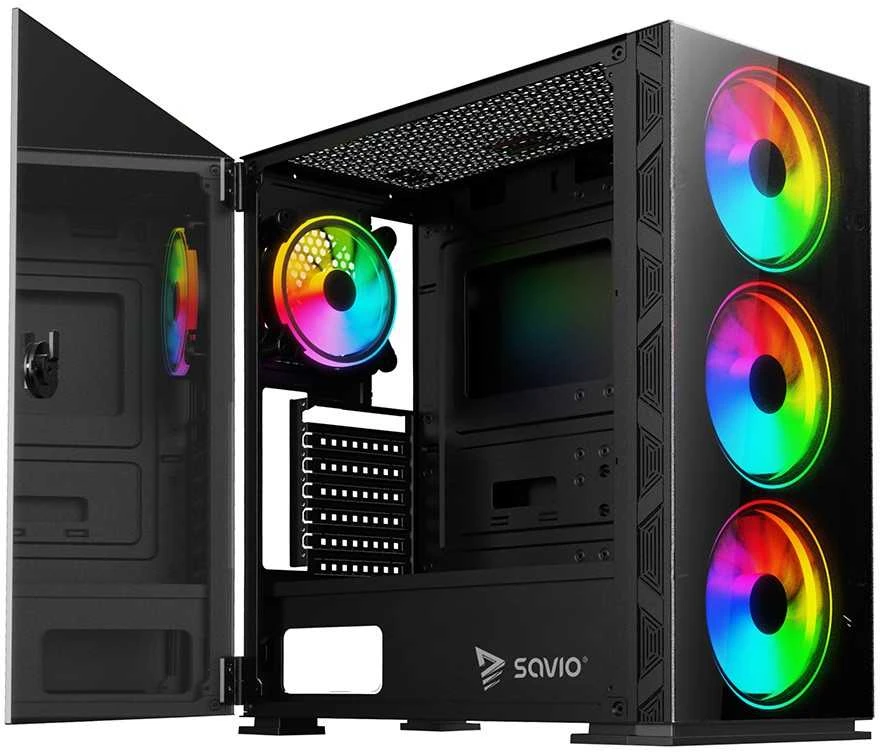 „Savio Prime X1“ ARGB stiklo dėklas (SAVGC-PRIMEX1)