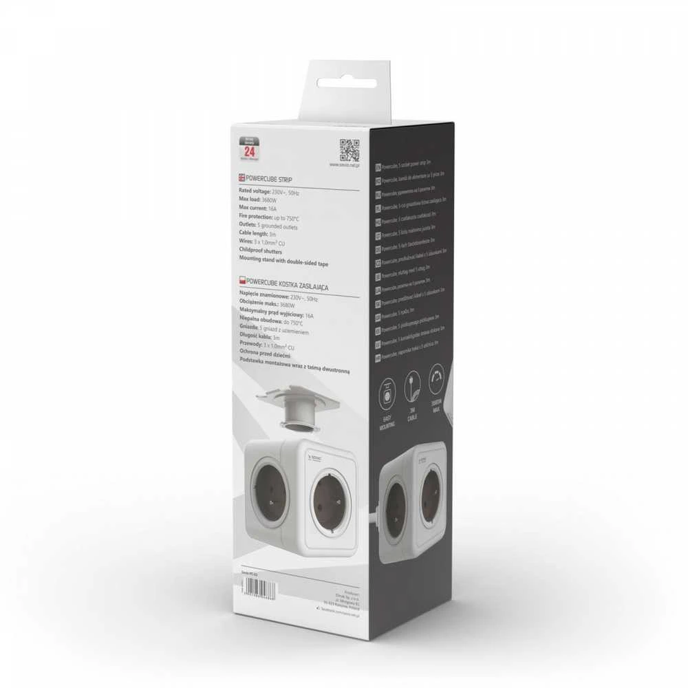 Savio PowerCube PC-02 maitinimo prailginimas 3 m 5 kintamosios srovės lizdas (-iai)