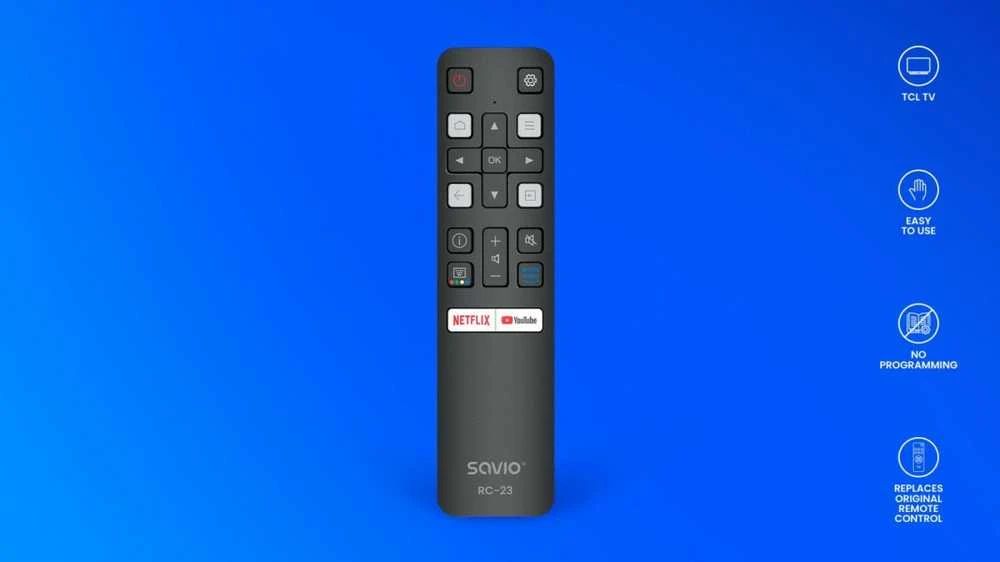 SAVIO RC-23 universalus / pakaitinis nuotolinio valdymo pultas TCL televizoriui