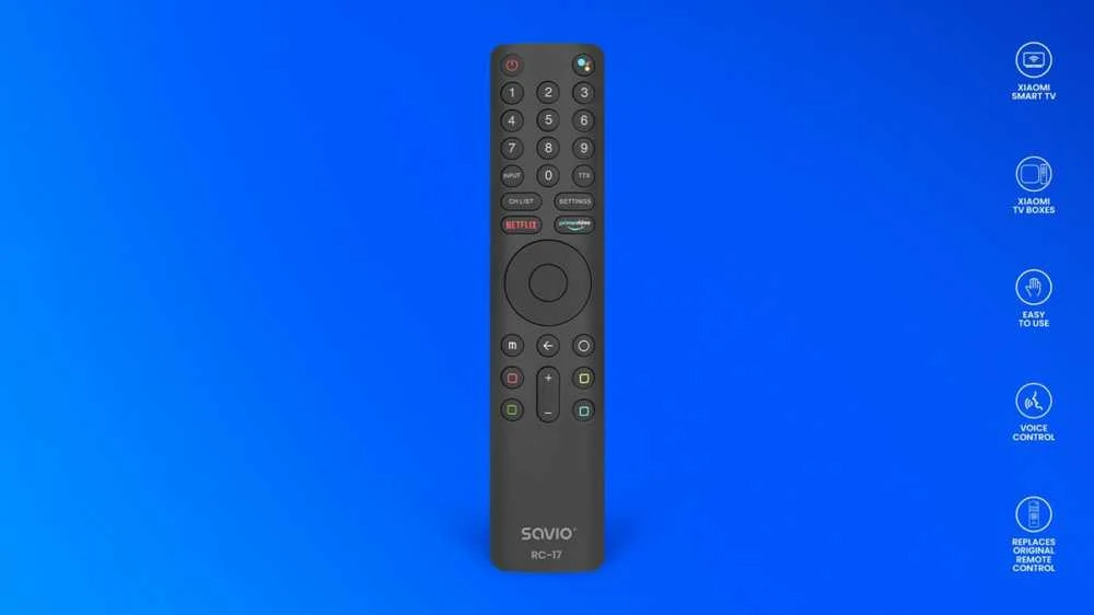 SAVIO RC-17 Universalus/pakeičiamas nuotolinio valdymo pultas XIAOMI TV – SMART TV