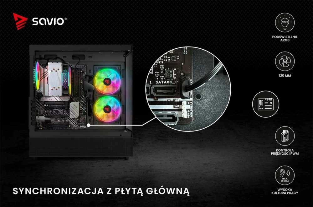 Kompiuterių Ventiliatorių Rinkinys - Savio Blast 3 x 120 mm 3 kontaktų 5 V 4 kontaktų 12 V