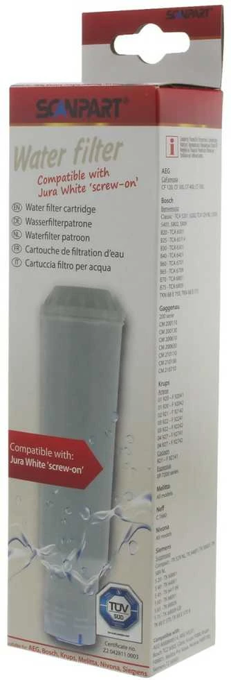Scanpart vandens filtras Baltas NIVONA, AEG, Bosch, Krups, Siemens, Melitta kavos aparatams