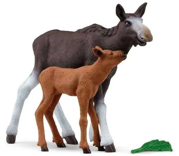 SCHLEICH „Wild Life“ Rinkinys - Briedžio patelė su briedžiuku