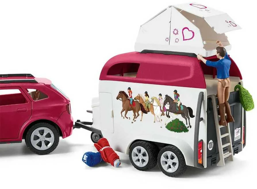 SCHLEICH HORSE CLUB Nuotykis keliaujant automobiliu su priekaba arkliams