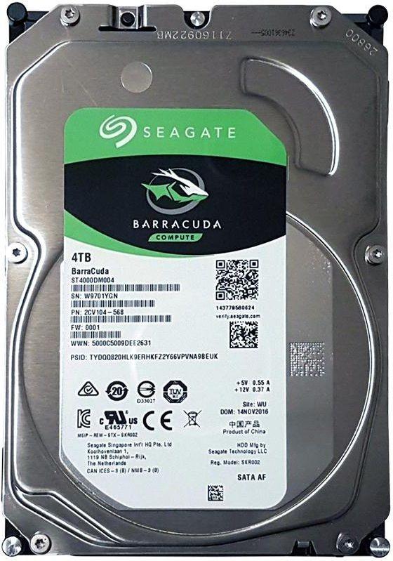 SEAGATE Desktop Barracuda 5400 4TB HDD 5400rpm SATA serial ATA 6Gb/s NCQ 256MB talpykla 8,9cm 3,5col. BLK