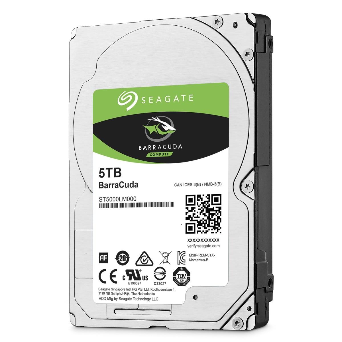 „Seagate Barracuda ST5000LM000“ vidinis kietasis diskas, 2,5 colio, 5000 GB, Serial ATA III