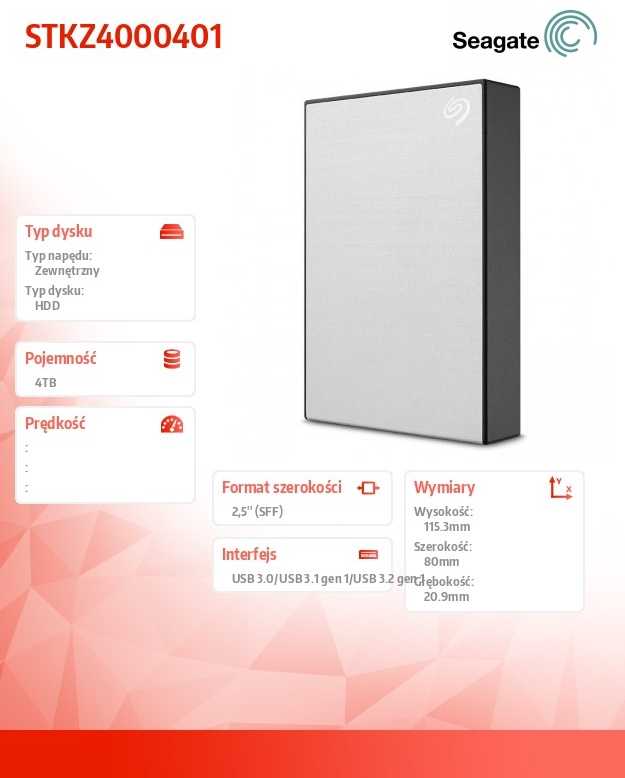 Kietasis diskas Seagate One Touch HDD 4TB sidabrinė