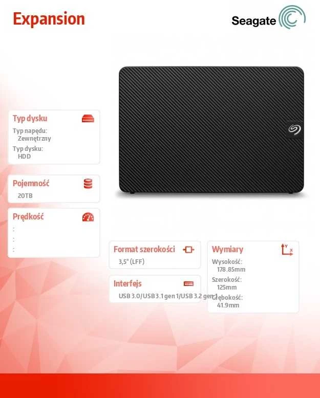 Kietasis diskas Seagate Expansion Desktop 20TB
