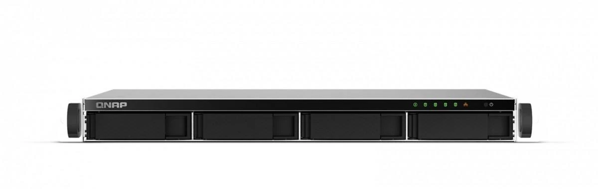 QNAP TS-464U NAS Rack (1U) Intel® Celeron® N5095 8 GB DDR4 0 TB QNAP Turbo System Aliuminio, Juodas