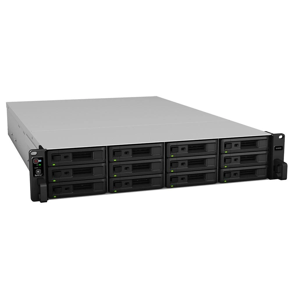 Serveris Synology Rack NAS SA3200D Iki 12 HDD / SSD Hot Swap, Xeon D-1521 Quad Core, Procesoriaus dažnis 2,4 GHz, 8 GB, DDR4, RAID 0,1,5,6,10, Hibridas, 2 x 1GbE, 1 x 10 GbE, 1 x išplėtimo prievadas, 1 x PCIe, dvigubas ventiliatorius