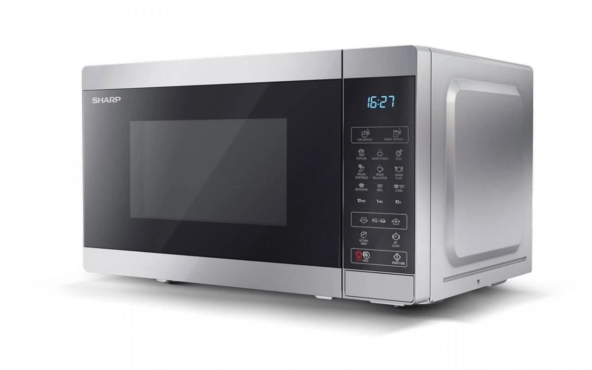 Sharp YC-MG02E-W mikrobangų krosnelė Stalviršis 20 L 800 W Mėlyna, Baltas